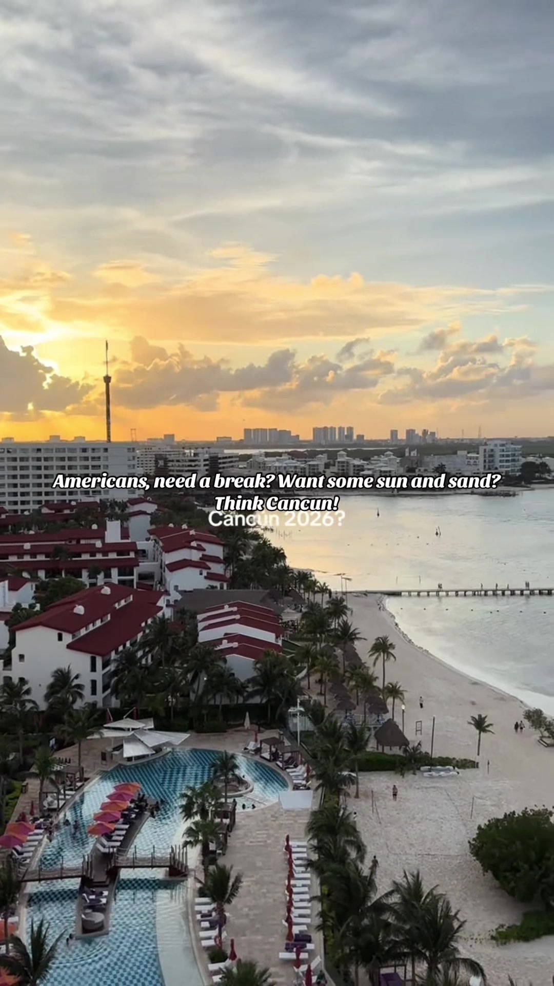 Americans, Need a break? If you want sun + sand? Think Cancun! Cancún gives you luxury vibes without the price, super affordable! Message me